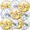 10 Pieces 16 Inch Summer Inflatable Glitter Beach Balls (Gold, Silver,Glitter)